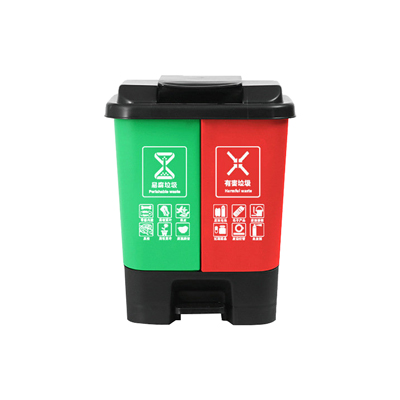 塑料垃圾桶二分类A30L-绿红