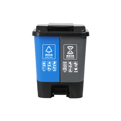 塑料垃圾桶二分类A30L-蓝灰
