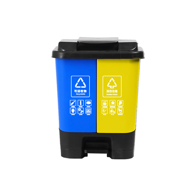 塑料垃圾桶二分类A30L-蓝黄