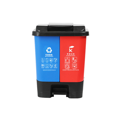 塑料垃圾桶二分类A30L-蓝红